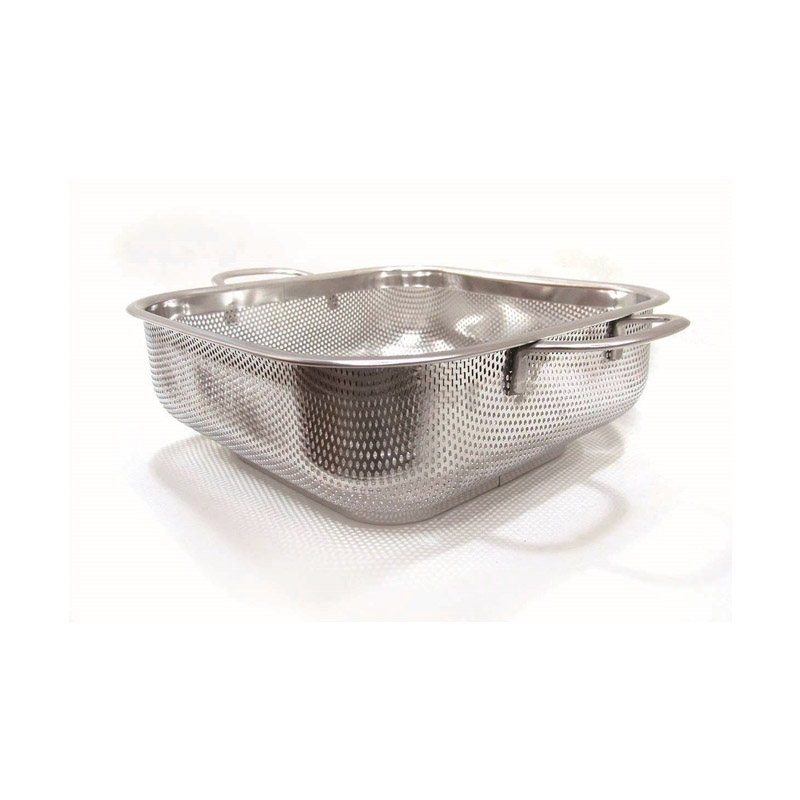 S.S. SQUARE PUNCH COLANDER-3QT.