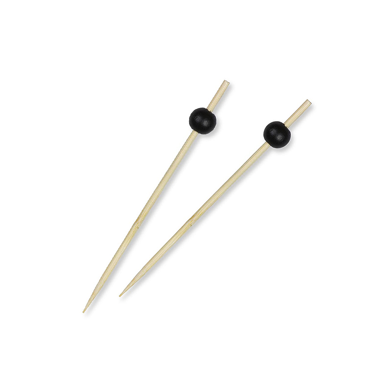 BAMBOO COCKTAIL APPETIZER SKEWERS W/ BLACK BALL