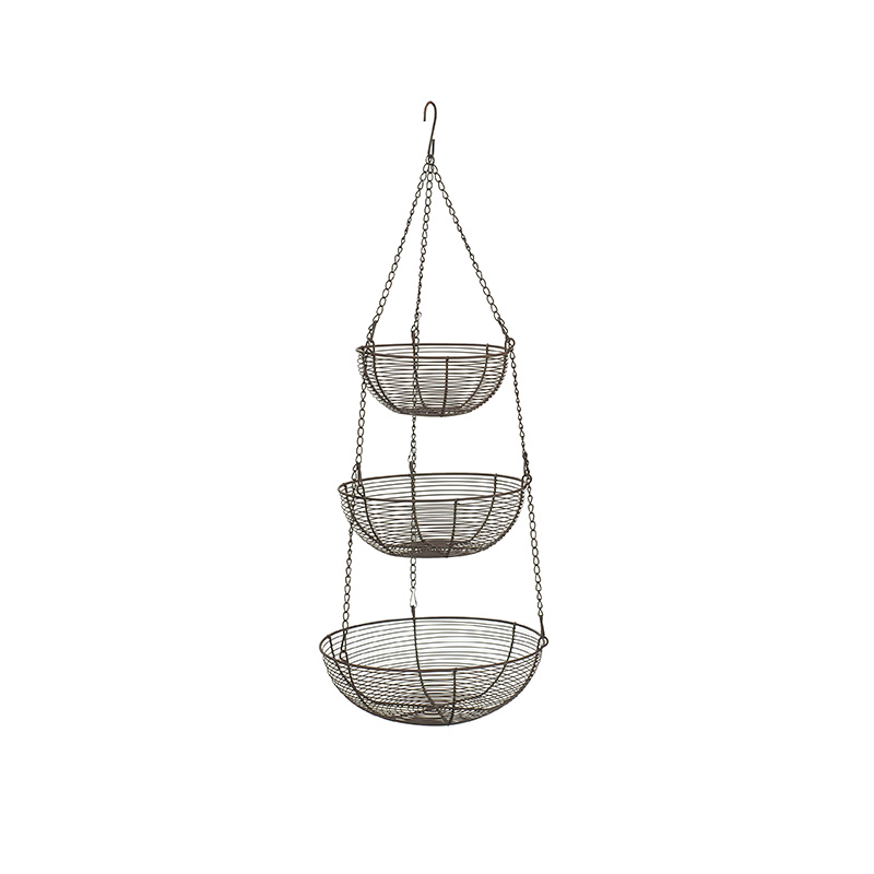 BRONZE NAPA 3-TIER WOVEN HANGING BASKET